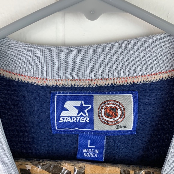 Vintage Starter New York Rangers Retro Hockey Jersey Blue Men’s Large RARE - Picture 3 of 9